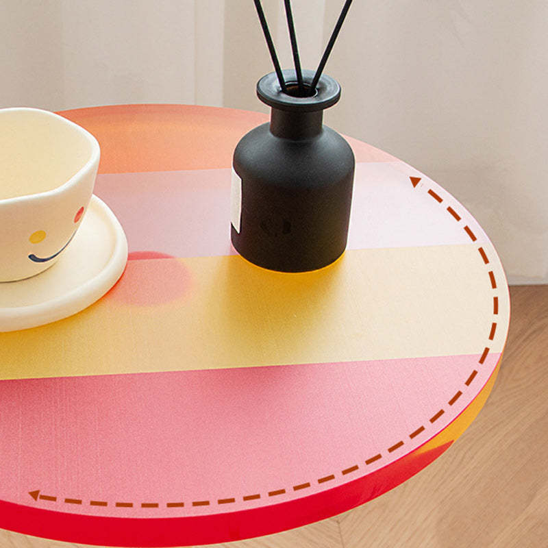 Contemporary Marble Acrylic Column End Table