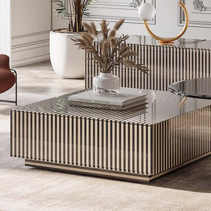 French Round Rock Panel Marble End Table