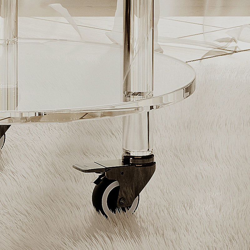 Contemporary Round Acrylic 2-Tier End Table