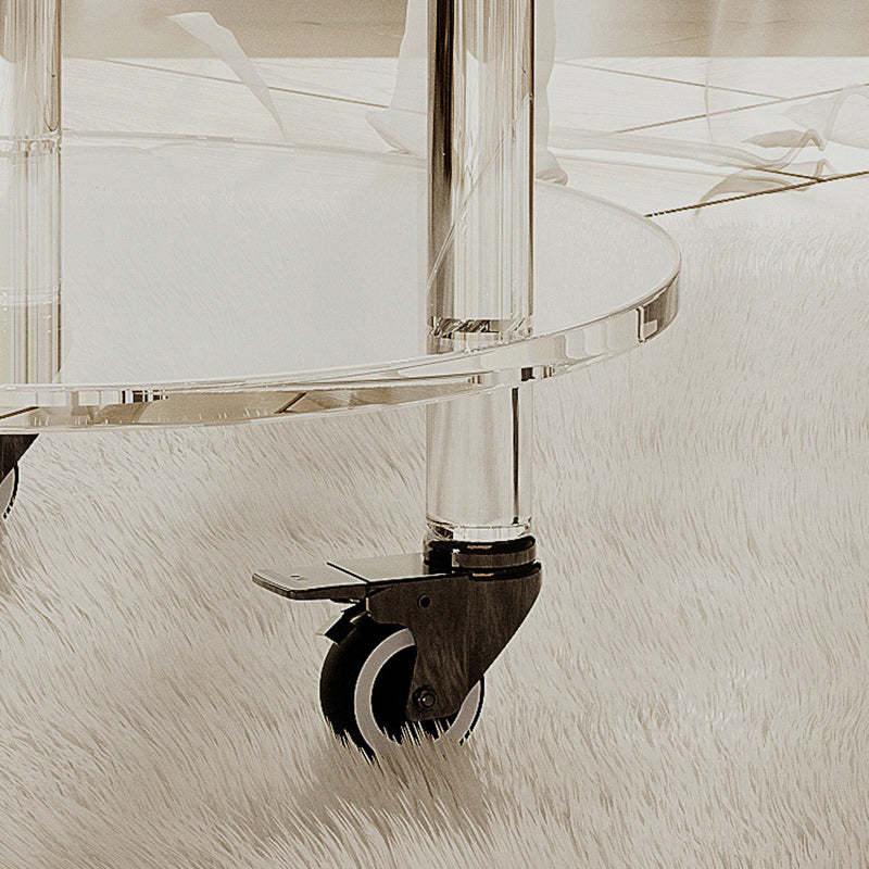 Contemporary Round Acrylic 2-Tier End Table