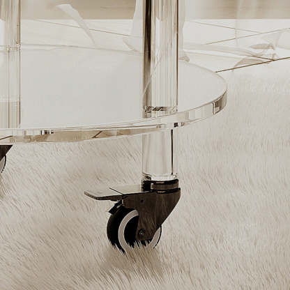 Contemporary Round Acrylic 2-Tier End Table