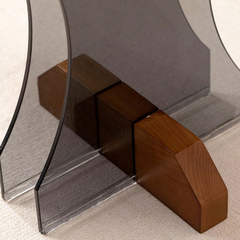 Minimalist Glass Solid Wood Coffee Table