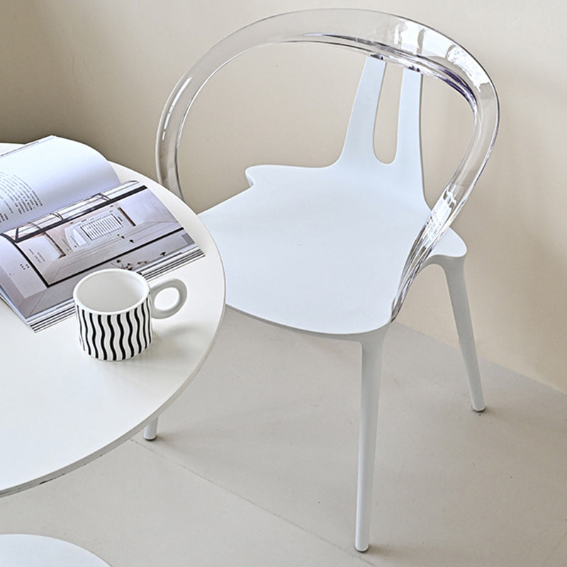 Minimalist Curve Frame Plastic Dining Armchair