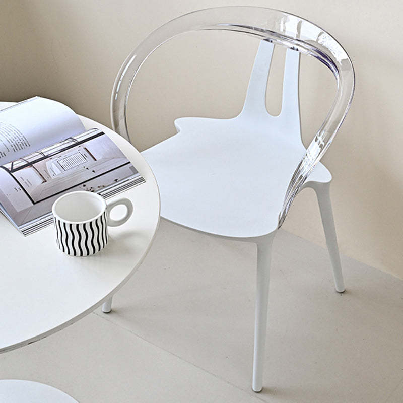 Minimalist frame curve white dining chairs & benches