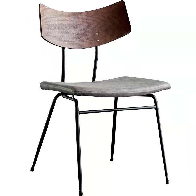 Industrial Curved PU Leather Dining Chair