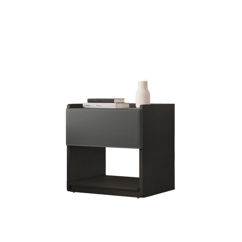 European Wood Leather 1-Drawer End Table