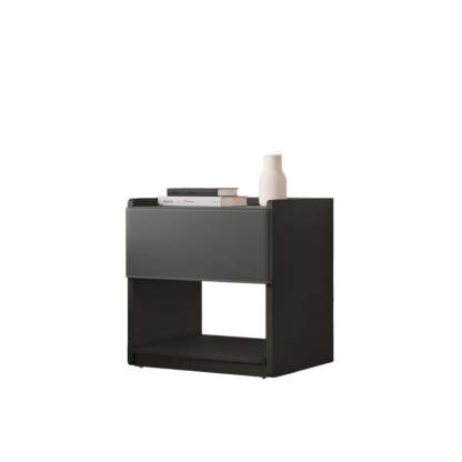 European Wood Leather 1-Drawer End Table