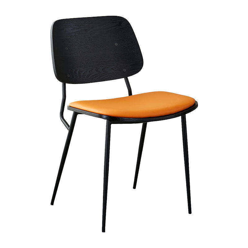 Scandinavian Leather Metal Dining Chair