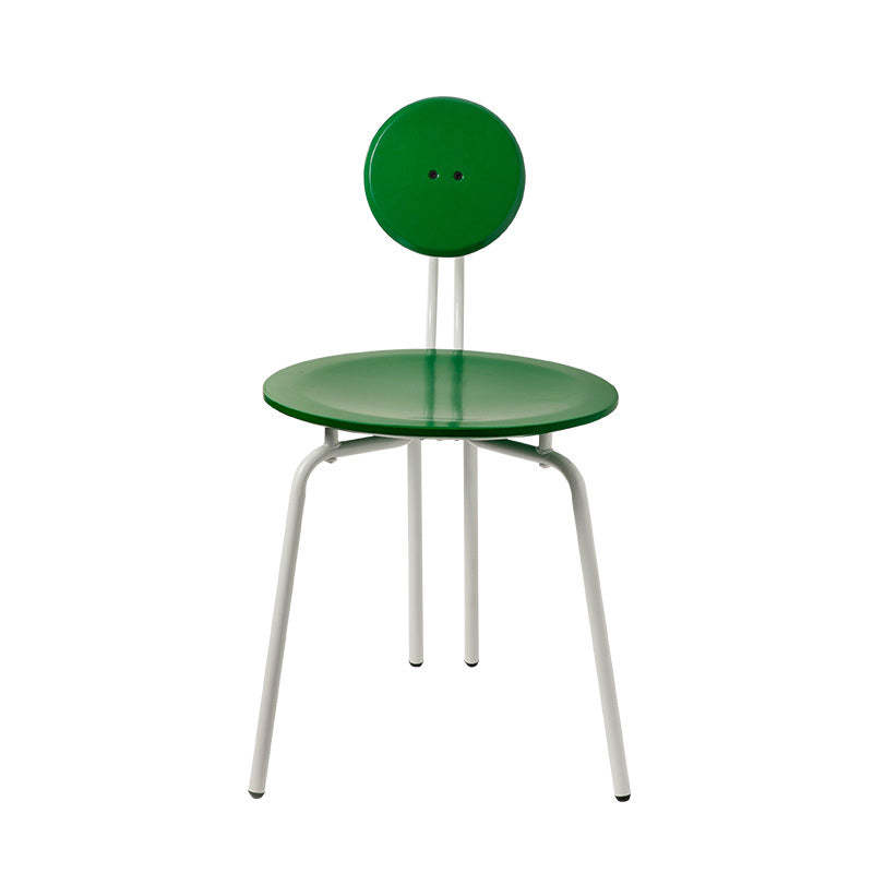 Vintage Round Rubberwood Steel Vanity Stool