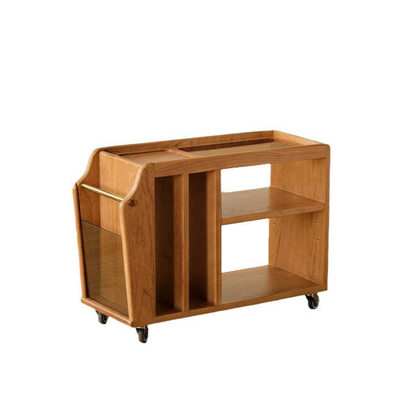 Minimalist Rectangular Wood Glass 3-Tier Coffee Table