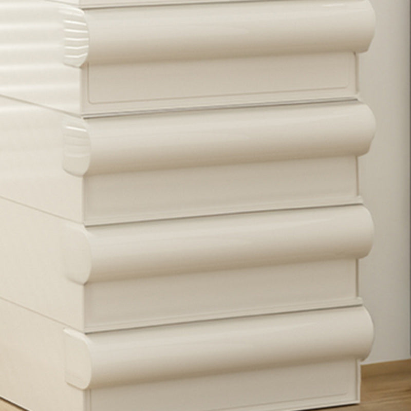 Scandinavian Cubic Movable Nightstand 2/3/4-Drawer — 3 / White & Red
