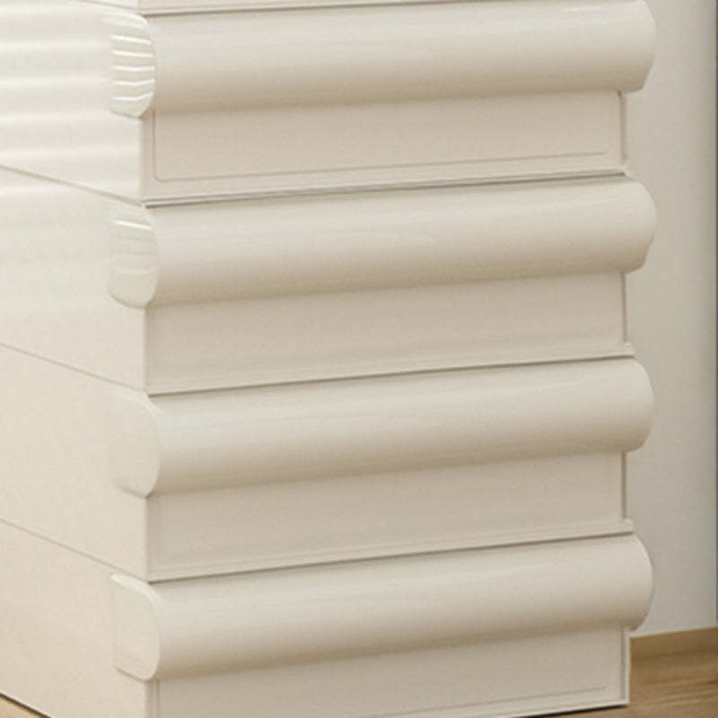 Scandinavian Cubic Movable Nightstand 2/3/4-Drawer — 3 / White & Red