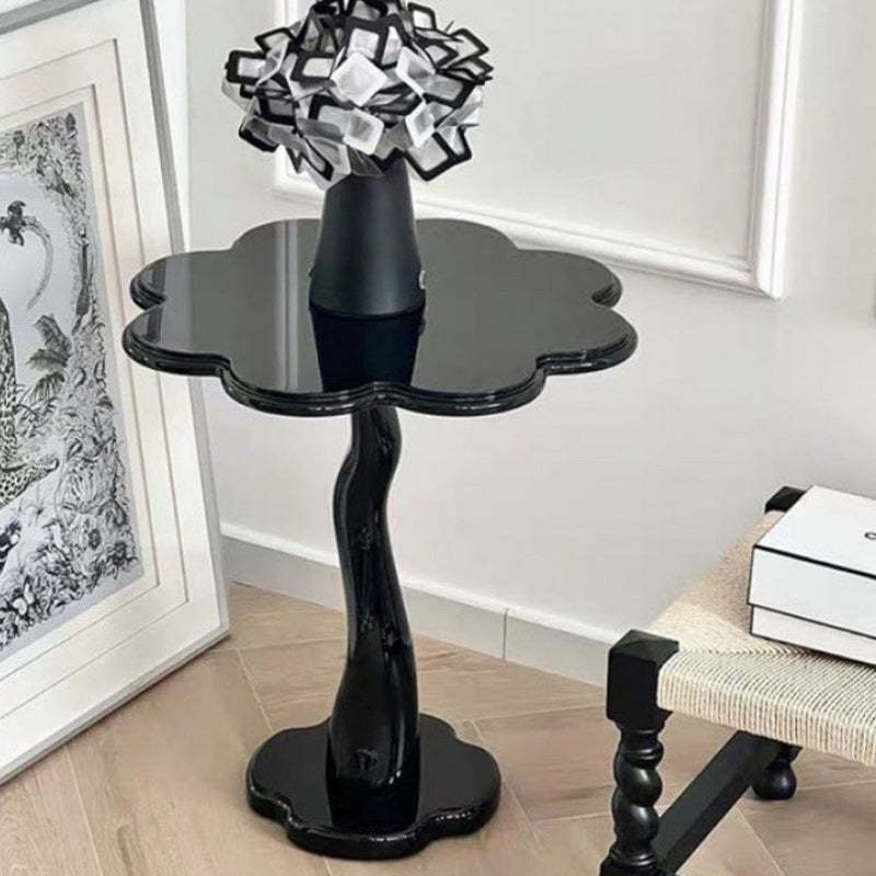 Scandinavian Petal Glass Steel End Table