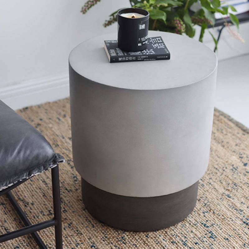 Industrial Cylindrical Magnesium Oxide End Table