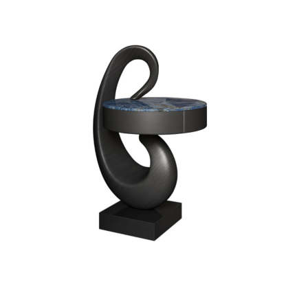 Modern Luxury Swan Stone Wood End Table
