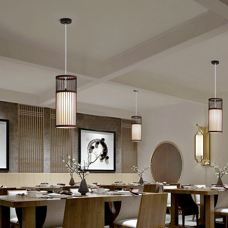 Japanese Zen Bamboo Lantern Pendant Light