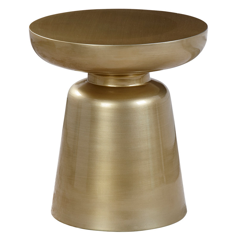 Scandinavian Round Disc Column End Table