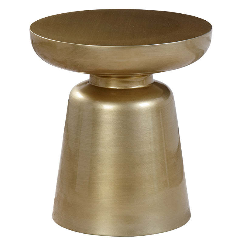 Scandinavian Round Disc Column End Table
