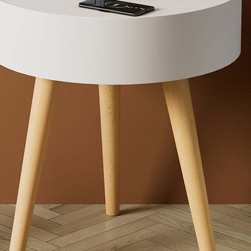 Minimalist charging wireless nightstands in ceramic metal leather