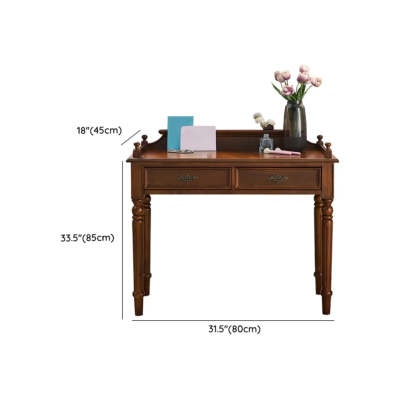 Traditional Rubberwood Drawer Writing Desk
