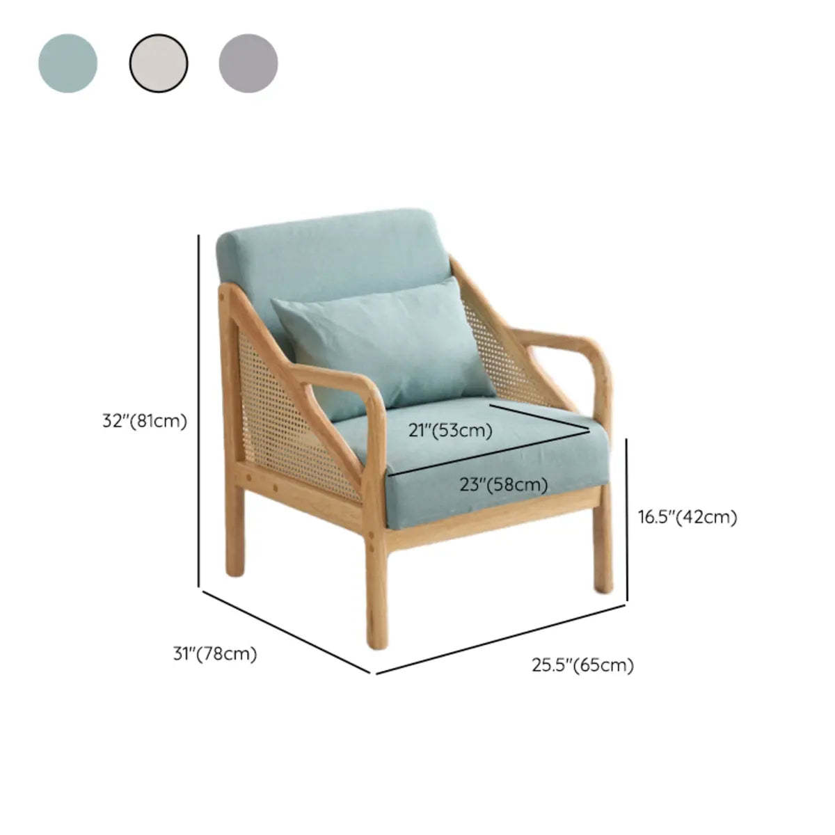 Leather Split Back Accent Chair with Removable Cushions