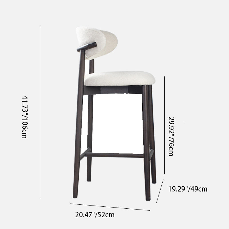 Minimalist Upholstered Velvet Wood Bar Stool