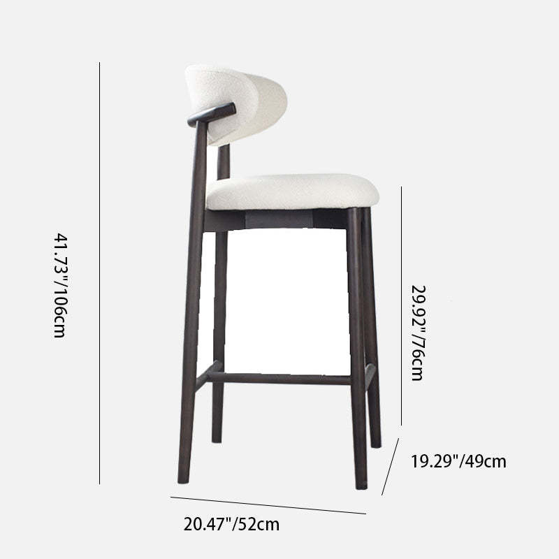 Minimalist Upholstered Velvet Wood Bar Stool