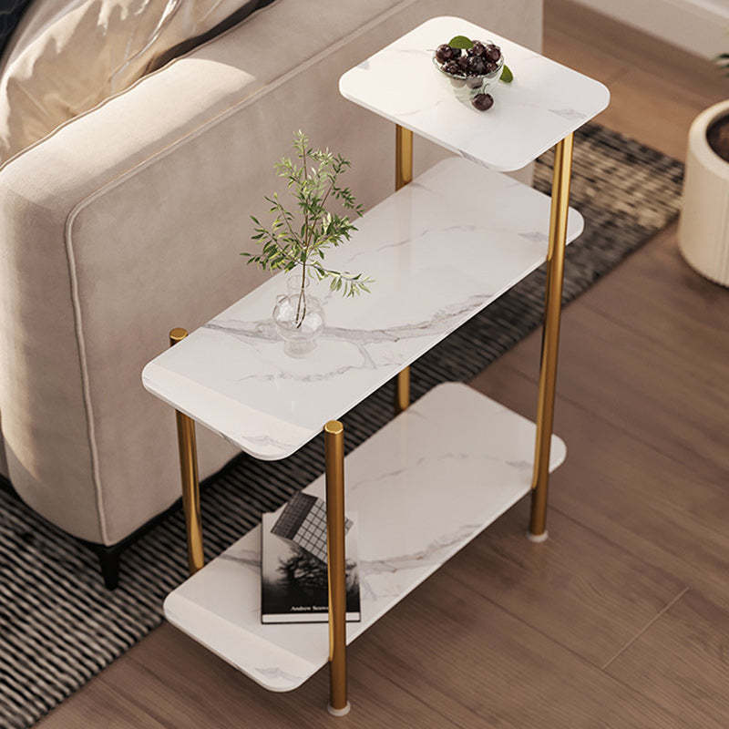 Scandinavian Rock Panel Steel 3-Tier Side Table