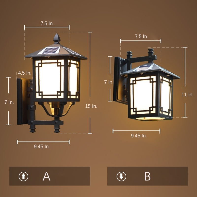 Up-Down Black Vintage Solar Outdoor Lantern