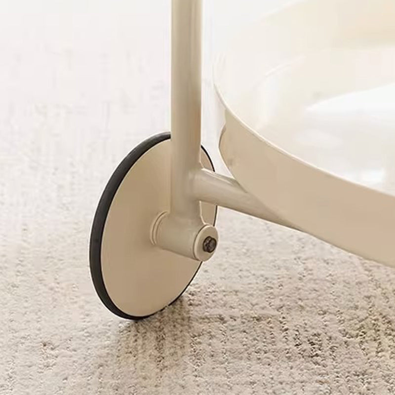Minimalist Round Acrylic Metal 2-Tier End Table