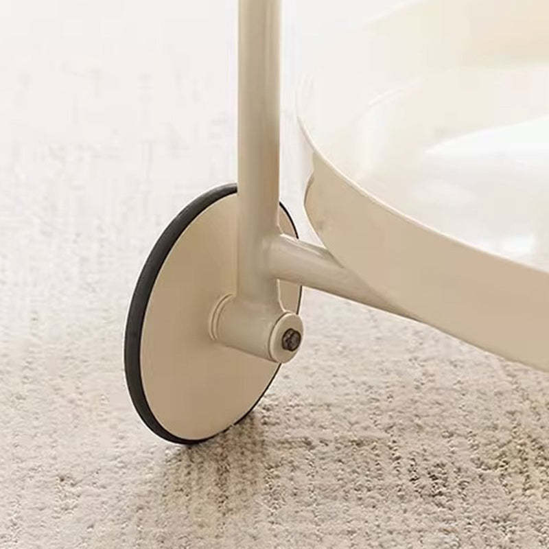Minimalist Round Acrylic Metal 2-Tier End Table