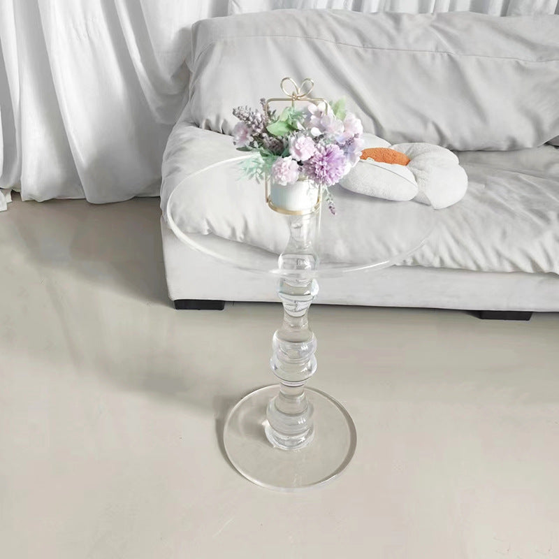 Minimalist Round Acrylic 1-Leg Coffee Table