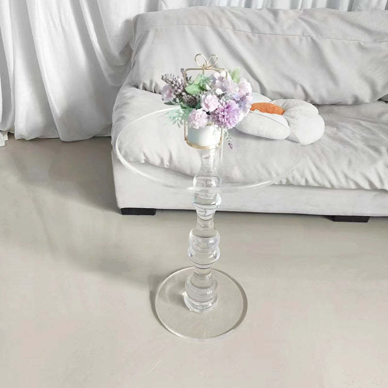Minimalist Round Acrylic 1-Leg Coffee Table