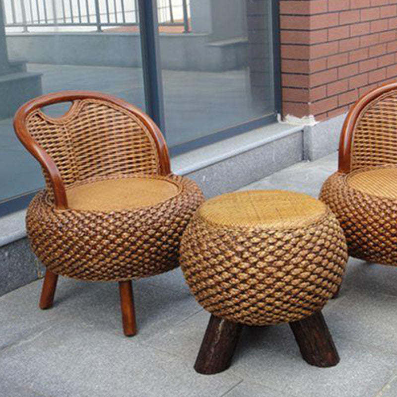 Vintage Orb Curved Bamboo Rattan Chair