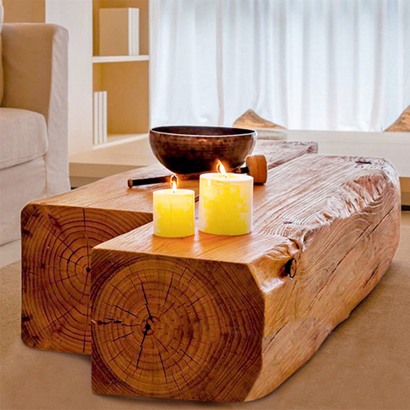 Japanese Long Wood End Table — Original Wood Color