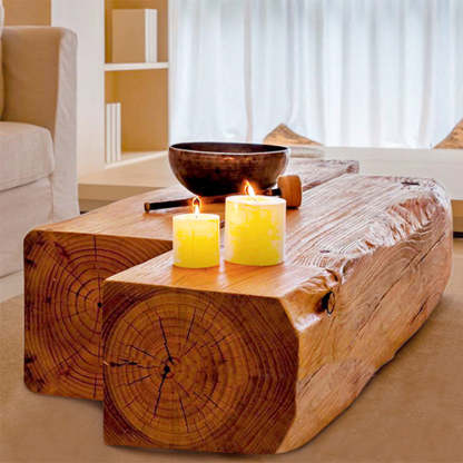 Japanese Long Wood End Table — Original Wood Color