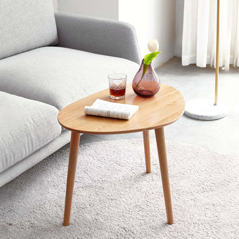Japanese Oval Wood Side Table
