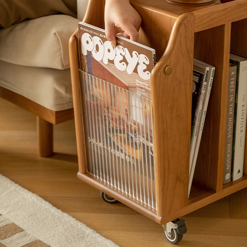 Minimalist Rectangular Wood Glass 3-Tier Coffee Table