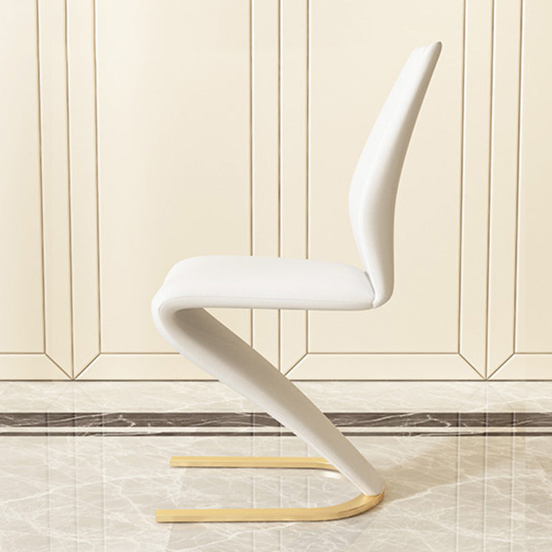 Minimalist U-Shape Titanium Leather Dining Chair