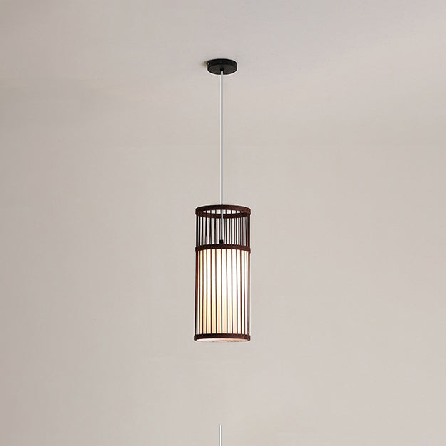 Japanese Zen Bamboo Lantern Pendant Light