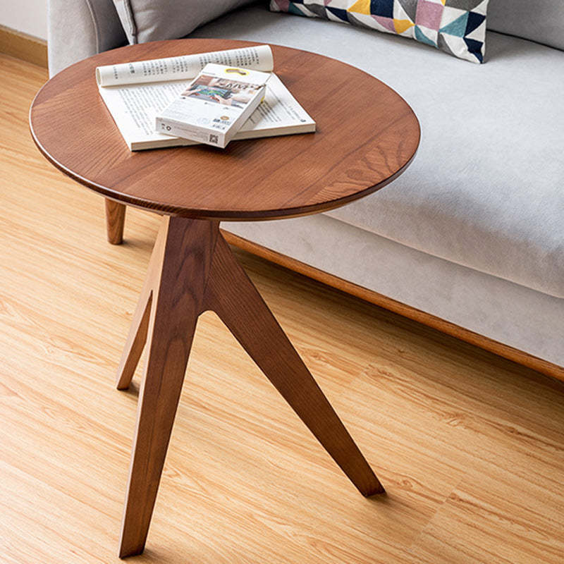 Japanese Round Ash Wood End Table