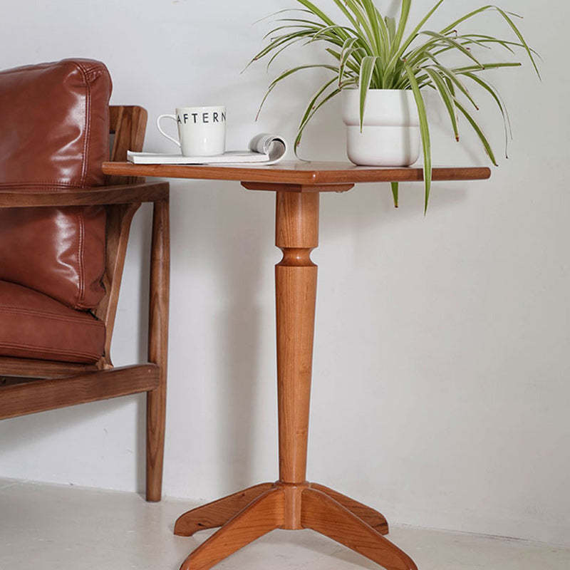 Nordic Round Cherry Wood End Table — Round