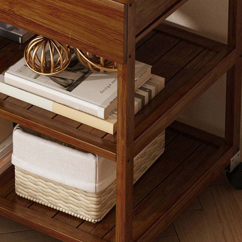 Nordic Glass Bamboo 3-Tier End Table