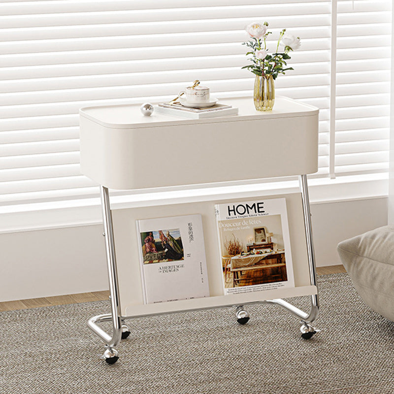 Contemporary Steel 1-Drawer Side Table