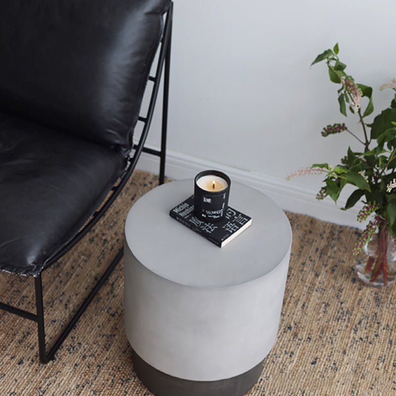Industrial Cylindrical Magnesium Oxide End Table
