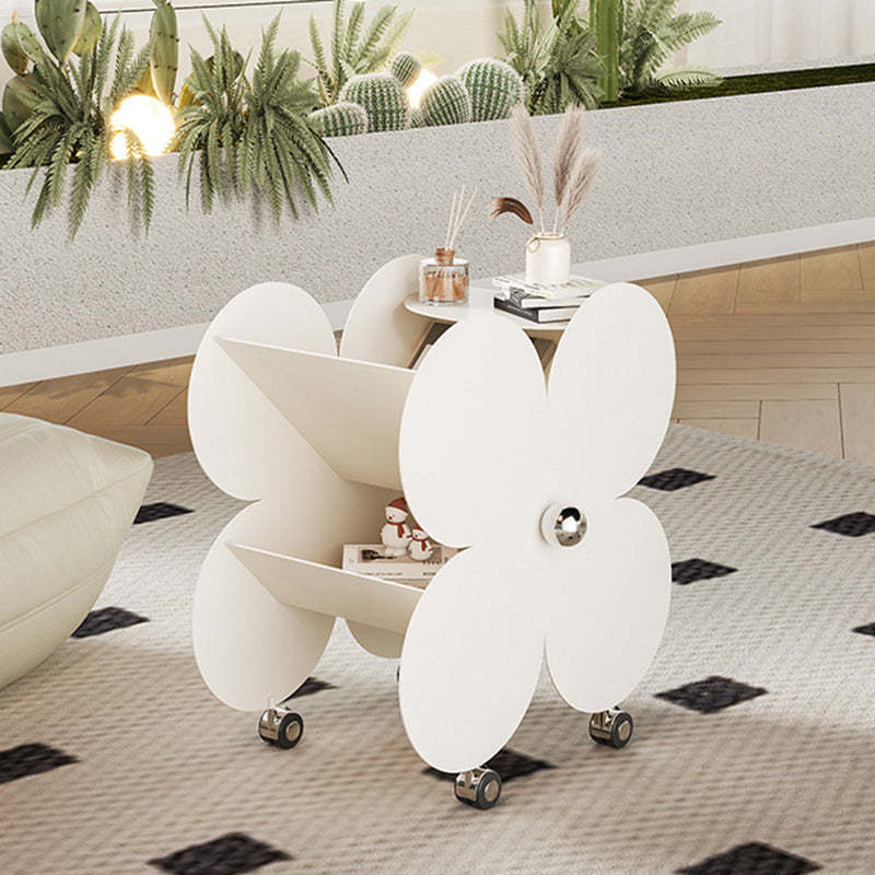 Contemporary Flower Iron 2-Tier End Table