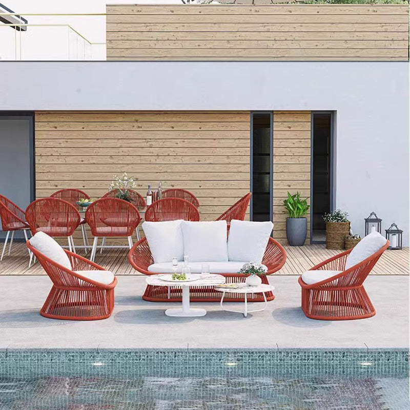 Boho Waterproof Rattan Rope Round Outdoor Side Table