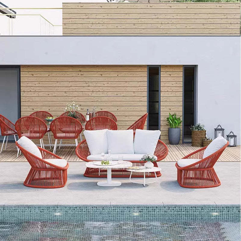 Boho Waterproof Rattan Rope Round Outdoor Side Table