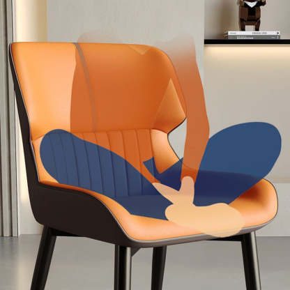 Scandinavian Leather Steel Vein Dining Chair