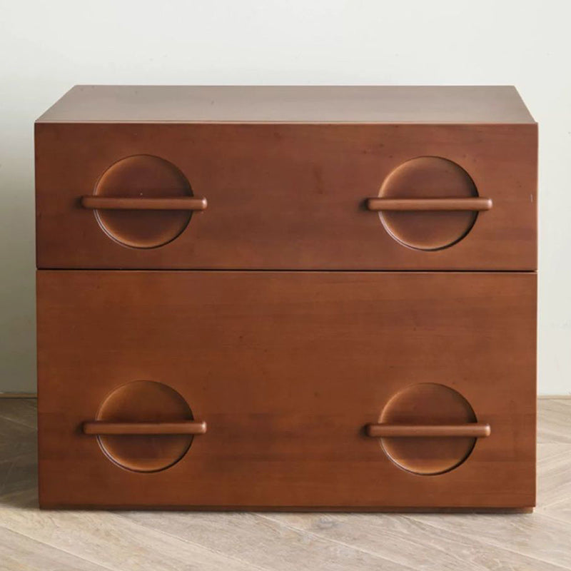 Nordic Solid Wood 2-Drawer Nightstand